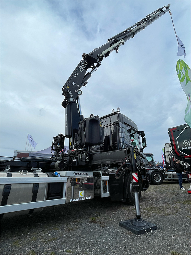 Truck with a crane
